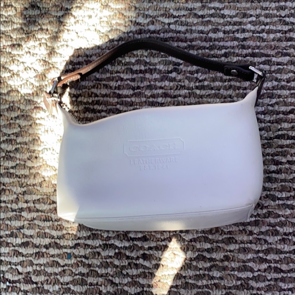 White and Brown, Small COACH Purse, One Pocket